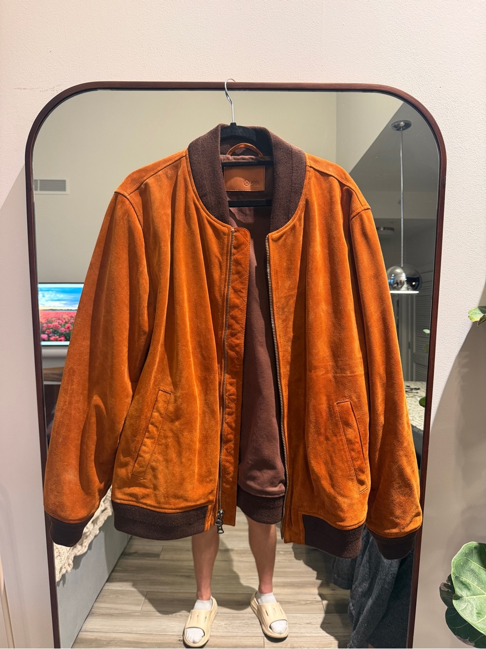 Taylor The Bomber Jacket in Whiskey Suede - XL 44